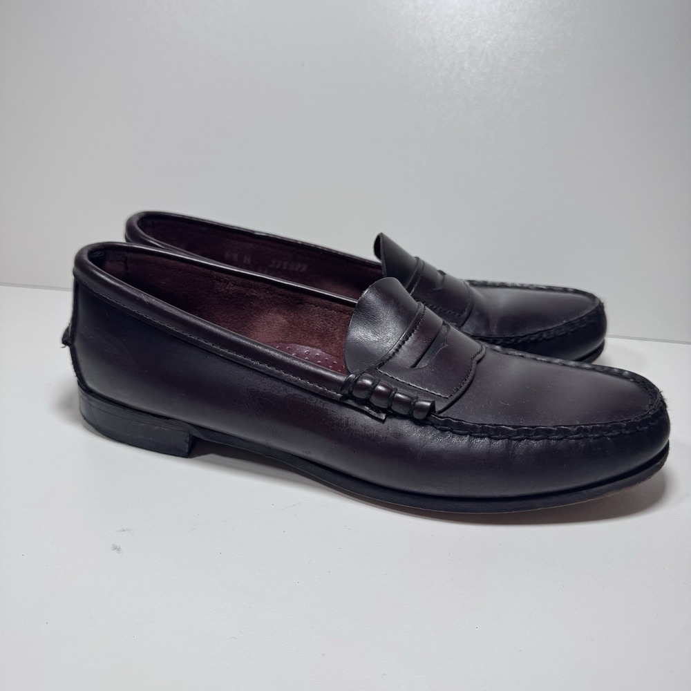 Vintage Dexter USA Burgundy Leather Penny Loafers Women 8.5 M Handmade Academia
